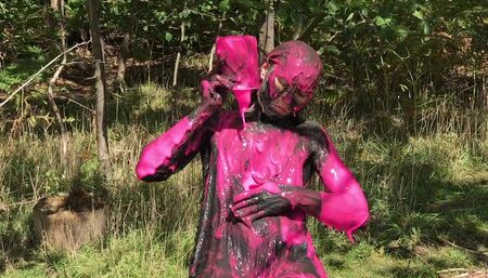 Cute, Muddy and Gunged in Pink at the Estuary