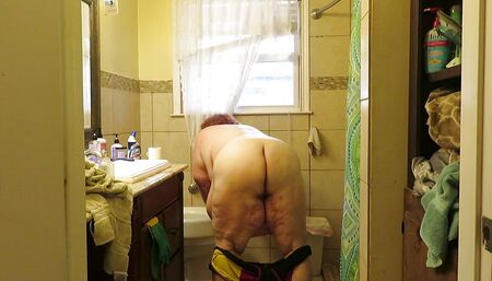 Hot sweaty wet Naighty Nurse Vicki strips out of swim suit after washing Her Car!