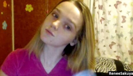 Brushing short blonde hair