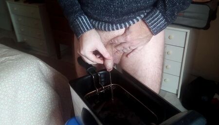 John is pissing into the fryer