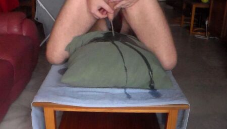 John is Pissing all over the Sofa Pillow