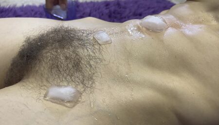 Ice Cubes sliding down my naked body