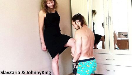 From innocent leg worship to rough pussy pounding on the desk - custom video