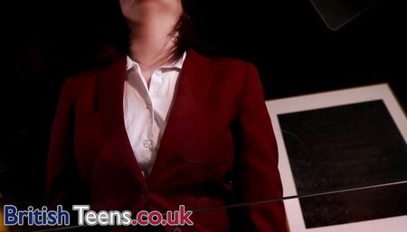 British 18 year old college girl: stockings & feet JOI