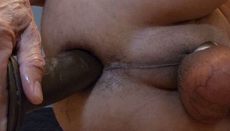 Enjoying one of my 9 inch black dildos