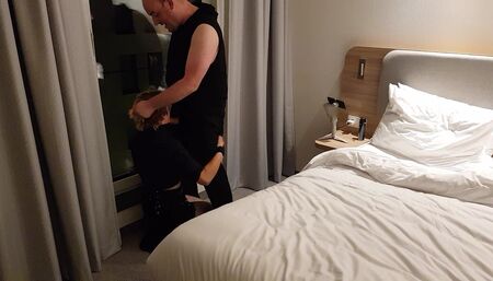 Blowjob in the freont of the Hotel Window