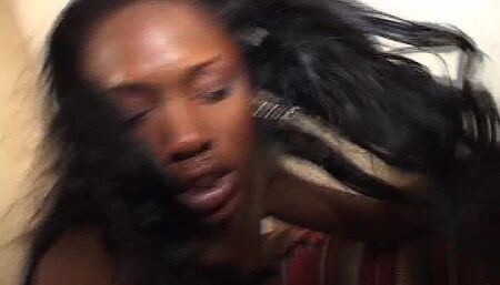 Slutty hairy pussy African girlfriend gets deep penetrated by a big black cock