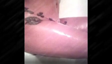 Slippery soapy solo sex