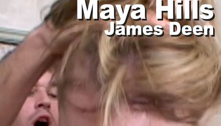 Maya Hills & James Deen throat fuck facial
