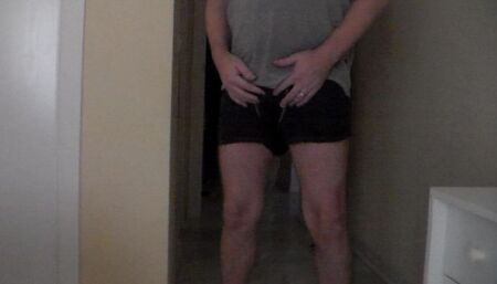 John is Peeing in his Underwear in the Bedroom