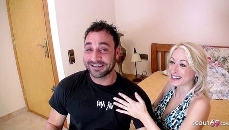 Blonde Milf Sylvie Castro fucked in the ass by toyboy at casting