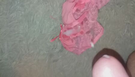 Ejaculation on wife's panties
