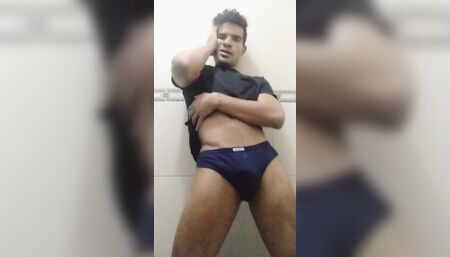 Young Latino jerks off showing his worn underwear rich complication of 3 straws with a lot of semen