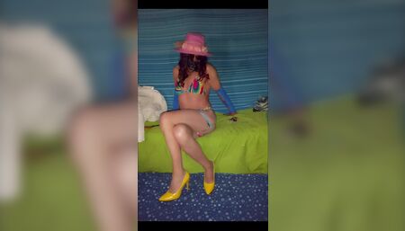 Part two of  sexy bikini playing