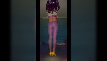 Scene 1 of see through purple tights dancing and shaking my ass