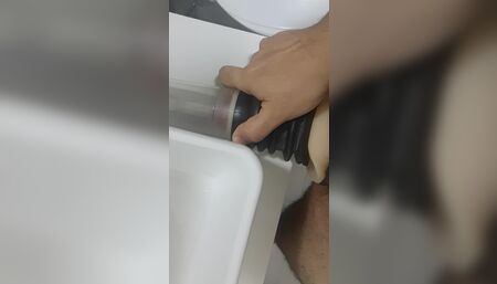 Pedro Pentel punches until he comes in the silicon pussy.