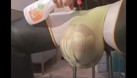 Fucking inside a filled condom piss