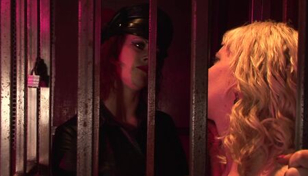 Two hot Euro chicks having lesbian sex in the jail cell