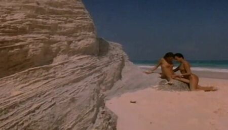 Two lesbians enjoy their selves in the middle of the ocean