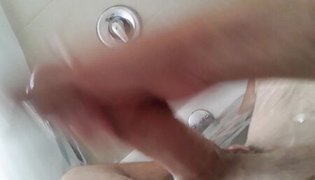 Naked in the bathtub jerking off