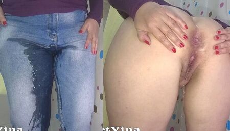 Pee in my pants and play with my wet pussy