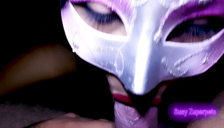 A sensual blowjob from a Latina is very sexy sucks the cock and receives cum in her mouth.