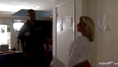 Blonde Milf Summer meets young black huge cock to fuck and gets cumshot