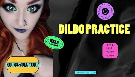 The camp sissy boy presents dildo practice
