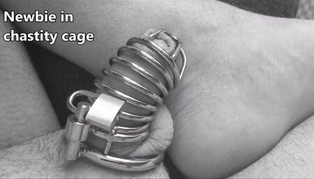 First chastity cage experience, happy cuckold