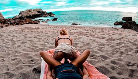 Sex on the beach on holiday with horny girlfriend