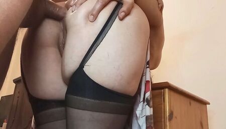 Anal creampie for big ass of my mature milf