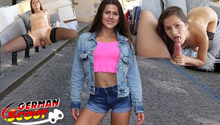 German scout - Cute shy teen Serina Gomez pickup and fuck at model job