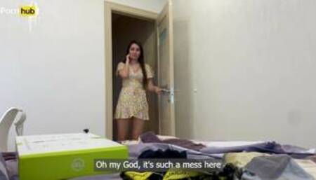 Vaginal gift of fate STEPMOM stuck under the bed.