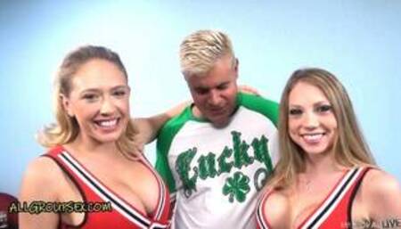Busty Cheerleaders Kagney Linn Karter & Shawna Lenee Threesome with Reality TV Star