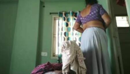 Desi Indian Housewife Mother (Padmavathi) undressing Big Butt Caught on Camera part-2