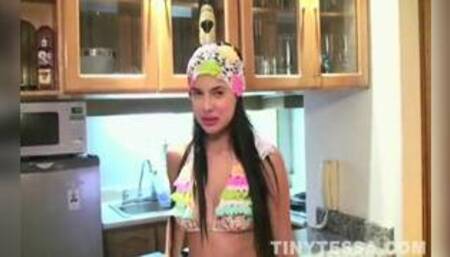 Tiny tessa teen enjoys solo pleasure