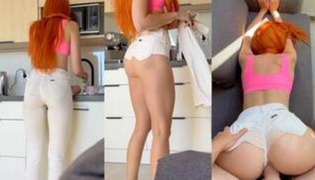 We had sex in the kitchen while my stepsister Paola was away. Ripped jeans.