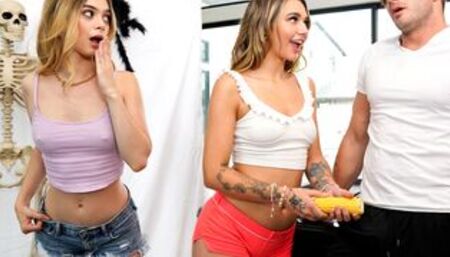 Halloween had stepsister and BFF horny