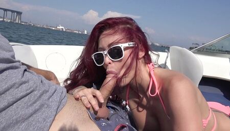 Monique Alexander sucks cock on a boat - BangRealMilfs