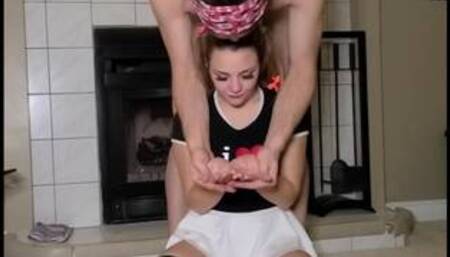 Pigtail slut deepthroats daddys huge cock!! Little teaser