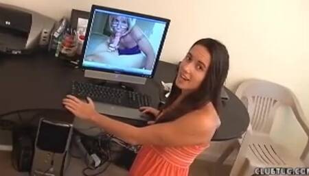 Teen Maid Jacks Off Her Boss