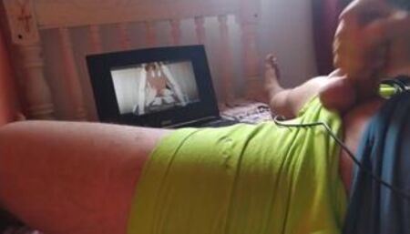 Kaneki masturbates watching hentai