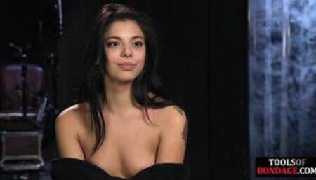 Predicament bondage teen used in BDSM body torment session