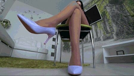 Stay near my velvet high heels d