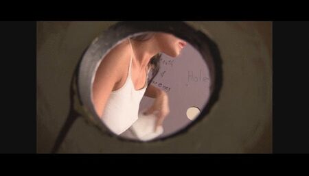 Young Randi Blows Peeping Tom At The Bathroom Gloryhole! (wmv)