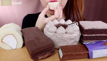 Asian Princess Yani ASMR Chocolate Feast Pt 5 HD Milk Chocolate Crunchy Mocha LOVERS Food Porn Fetish Chewing Licks Noisy Swallowing Close-Up No Talking tight Red Lips