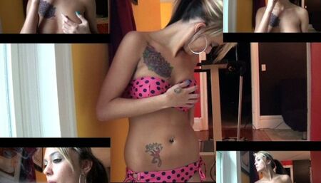 Saige Shows You Her Perky Tits While Smoking