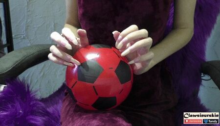 Nails In Action - new red 4 balls against my nails
