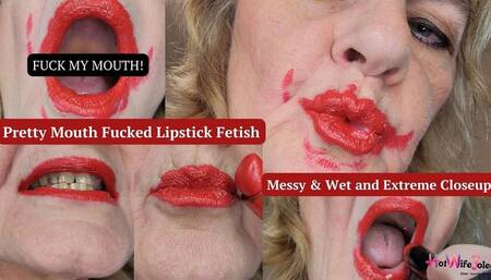 Pretty mouth fucked look with the right red lipstick