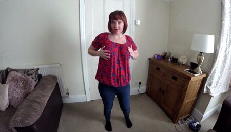 Stripping jeans and shirt